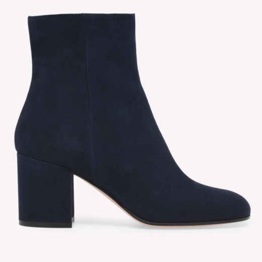 Gianvito Rossi Joelle Navy Suede Ankle Boots